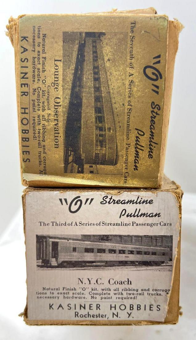 Two Kasiner Hobbies O Scale Streamline Pullman coach lounge observation (1 of 12)