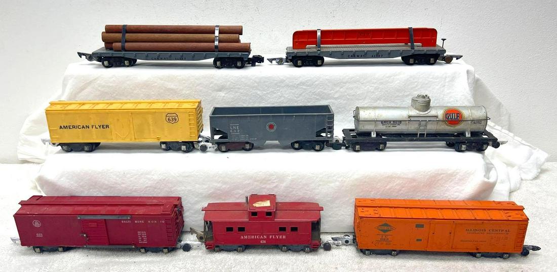 Postwar American Flyer S Gauge 627 628 625G 623 639 633 638 632 freight (1 of 4)