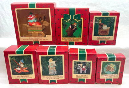 Hallmark Keepsake Ornaments Lot of 7 Jack Frosting Santas Hot Tub and more: Hallmark Keepsake Ornaments Lot of 7 Jack Frosting Santas Hot Tub and more. This great lot includes, 1988 Feliz Navidad, 1986 Cookies For Santa, 1987 Jack Frosting (clip on), 1986 Santa's Hot Tub,