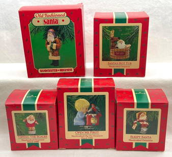 Hallmark Keepsake Ornaments Lot of 5 Santas Hot Tub Open Me First and more: Hallmark Keepsake Ornaments Lot of 5 Santas Hot Tub Open Me First and more. This lot includes, 1986 Open Me First, 1986 Santa's Hot tub, 1987 Sleepy Santa, 1986 Tipping The Scales, 1986 Old-Fashio