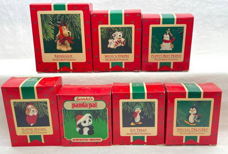 Hallmark Keepsake Ornaments Lot of 7 Reindoggy Slipper Spaniel and More: Hallmark Keepsake Ornaments Lot of 7 Reindoggy Slipper Spaniel and More. This lot includes, 1987 Reindoggy, 1988 Slipper Spaniel, 1986 Puppy's Best Friend, 1987 Spots 'n Stripes, 1987 Icy