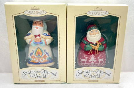 Hallmark Keepsake Ornaments Lot of 2 Santas From Around The World: Hallmark Keepsake Ornaments Lot of 2 Santas From Around The World. This lot includes, 2004, Santas from Around The World Italy, 2004 Santas from Around The World Norway. Ornaments are in excellent