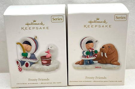 Hallmark Keepsake Ornaments Lot Of Two Frosty Friends Artist Signed