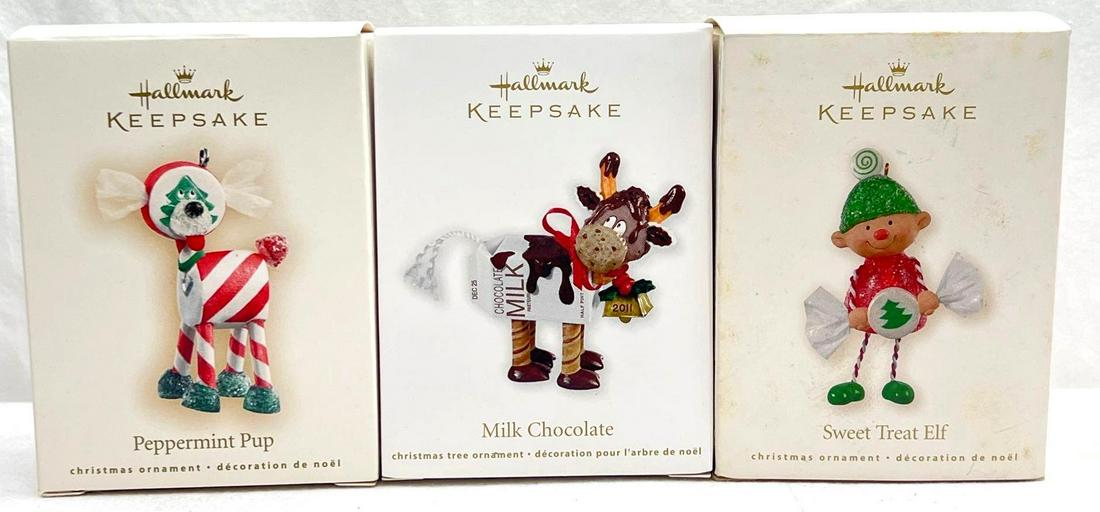Hallmark Keepsake Ornaments Lot of 3 milk Chocolate Peppermint Pup and More (1 of 7)