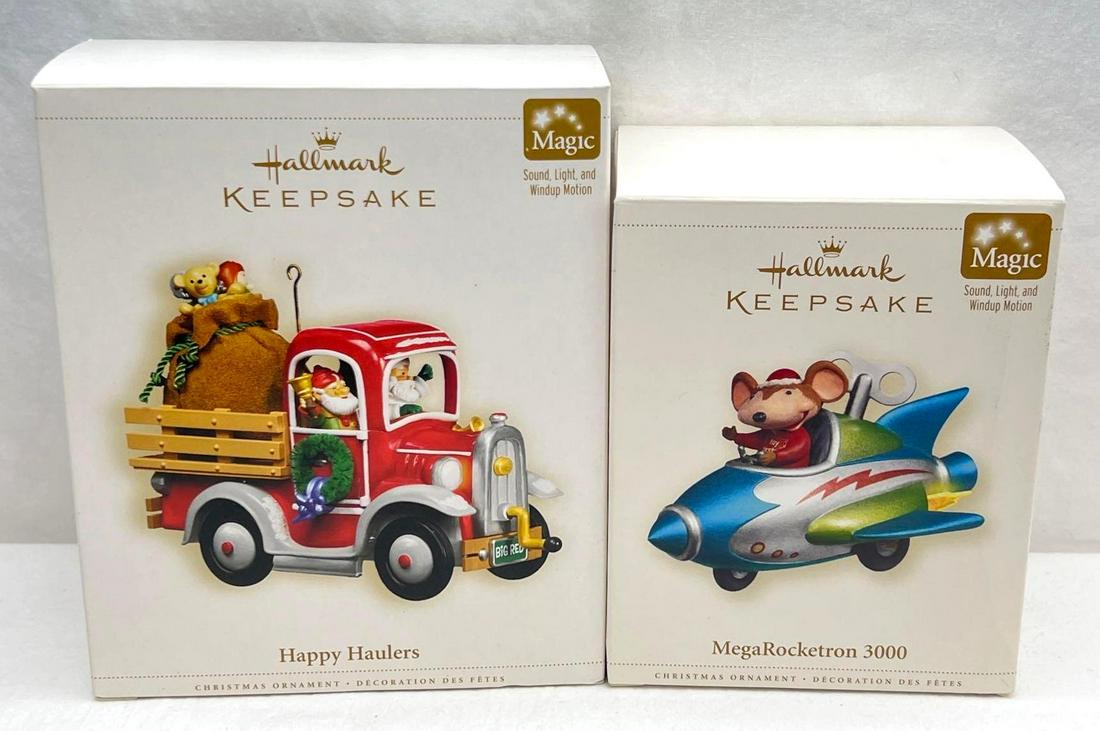 Hallmark Keepsake Ornaments lot of 2 Magic Sound Light Windup Motion (1 of 4)