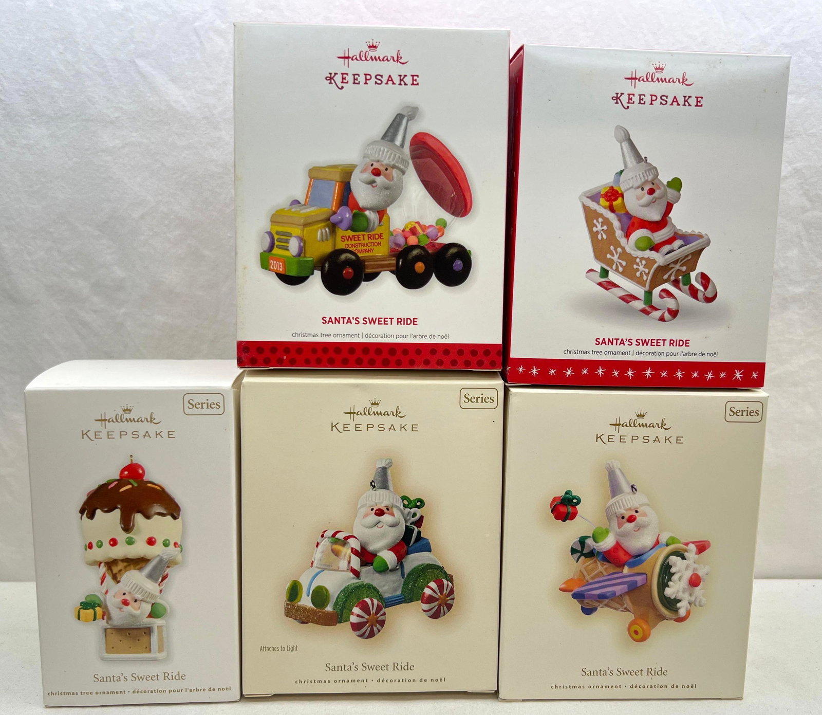 Hallmark Keepsake Ornaments Lot of 5 Santa's Sweet Ride (1 of 9)