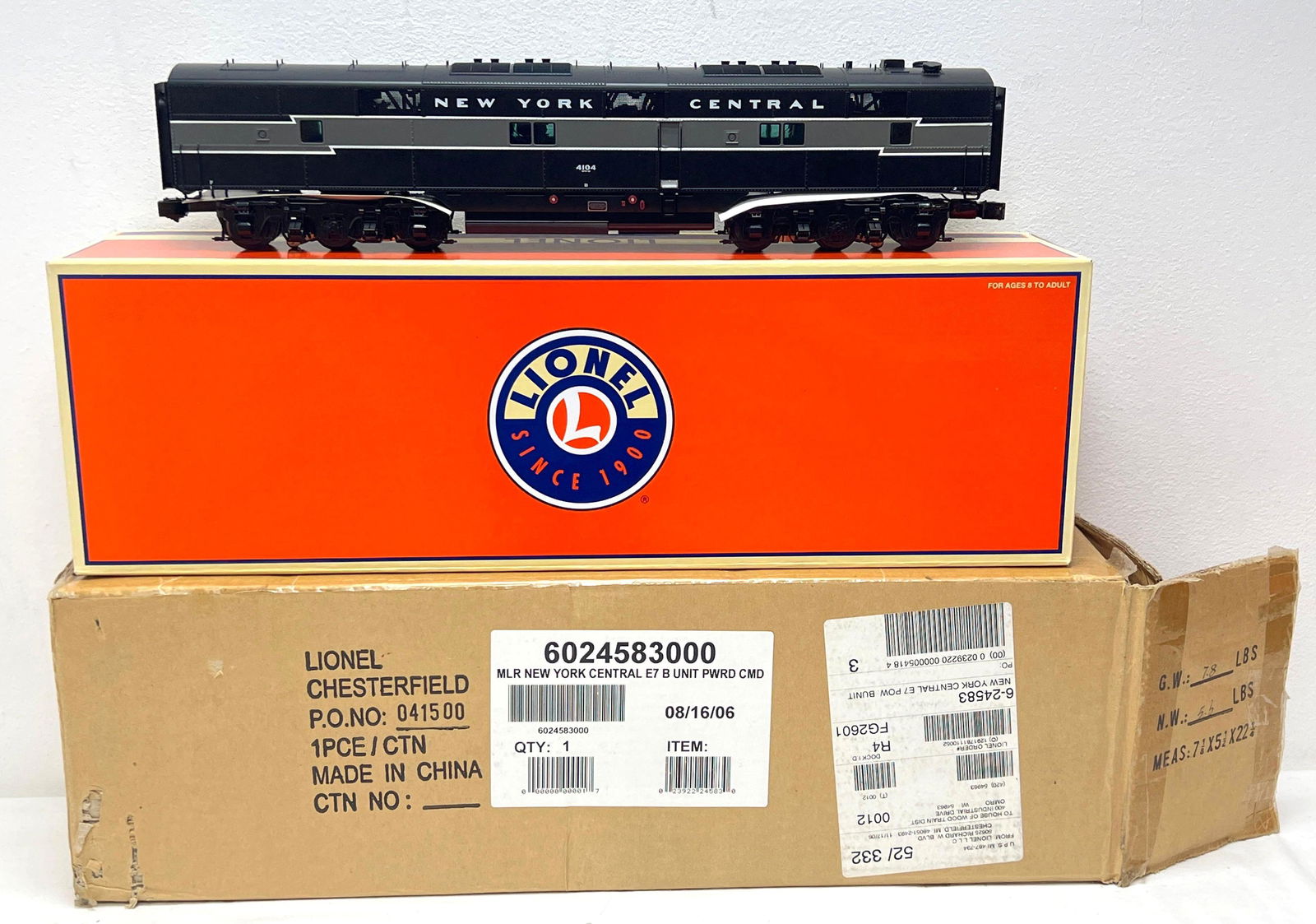 Modern Era Lionel O Gauge 24583 NYC E7 B unit diesel Powered Unit TrainMaster (1 of 3)