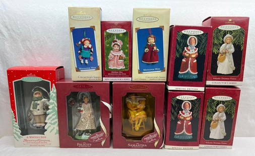 Hallmark Keepsake Ornaments Lot of 10 Mistletoe Miss American Girls Christmas Visitors and More: Hallmark Keepsake Ornaments Lot of 10 Mistletoe Miss American Girls Christmas Visitors and More. This lot includes, 2003 Samantha 1904, An American Girls Collection, 2004 Felicity 1774, An American Gi