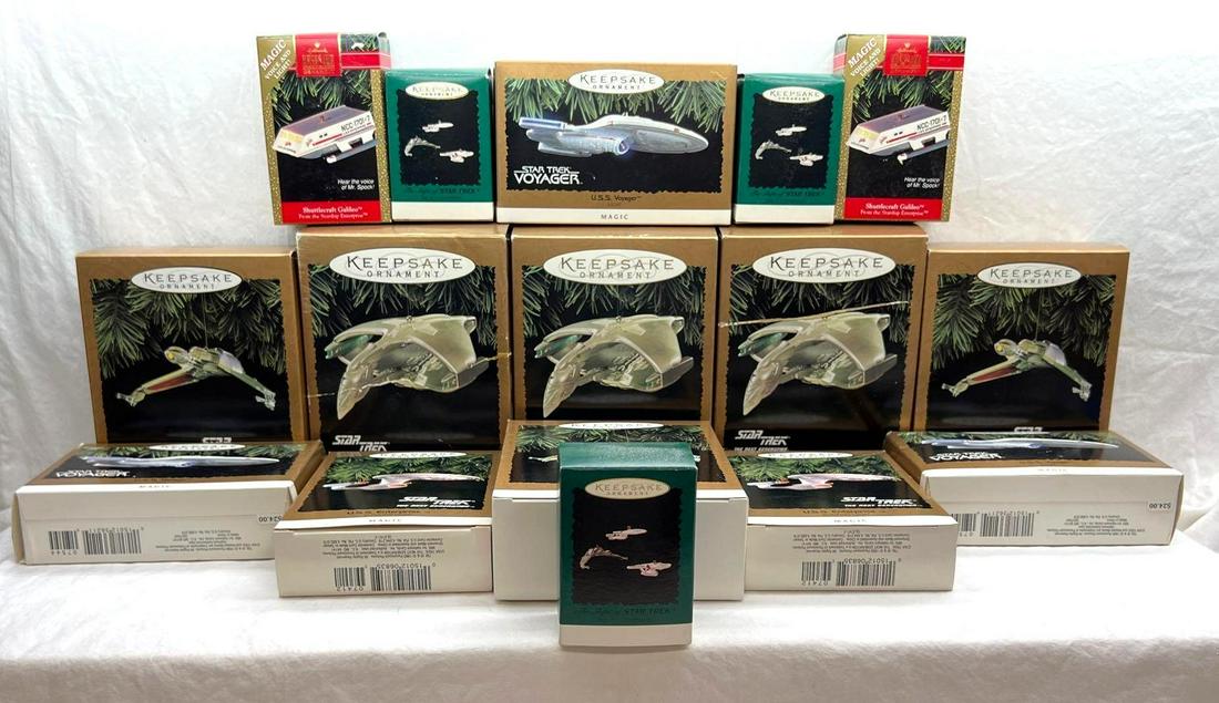 Hallmark Keepsake Ornaments Lot of 16 Star Wars USS Voyager Klingon Bird Of Pray USS Enterprise and (1 of 7)