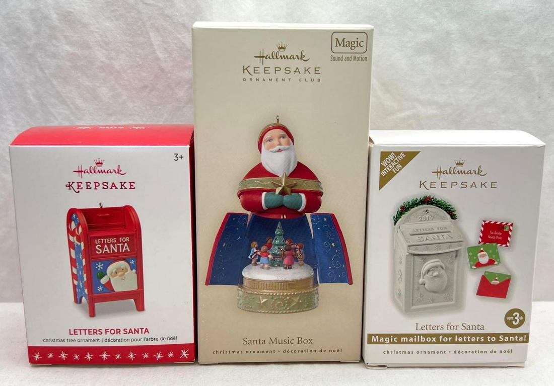 Hallmark Keepsake Ornaments Lot of 3 Letters For Santa Santa Music Box (1 of 6)