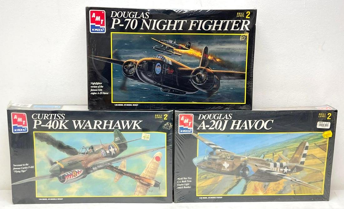 AMT Ertl 8646 P-70 8794 P-40K 8895 A-20J factory sealed (1 of 3)