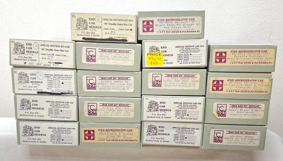 Eighteen HO Scale C&BT boxcar kits built and unbuilt in original boxes (1 of 6)