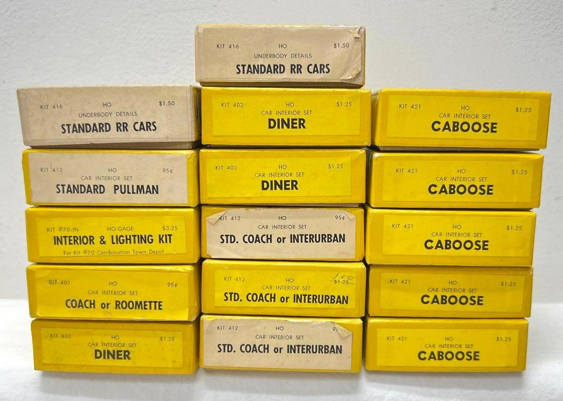 Sixteen Suydam HO Scale model interior kits in original boxes (1 of 6)