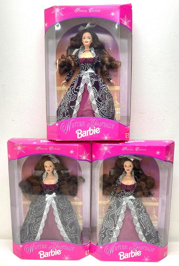 Mattel Barbies Lot of 3 Winter Fantasy Barbies (1 of 5)