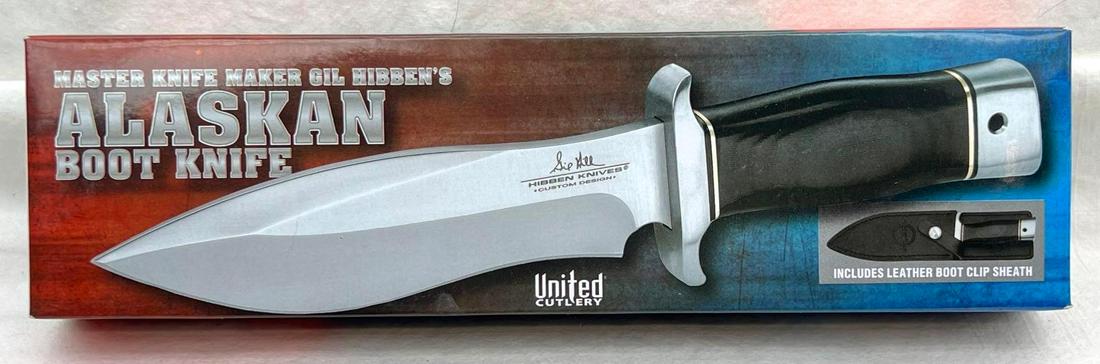 Hibben Knives Alaskan Boot Knife United Cutlery with Leather Boot Clip Sheath (1 of 11)