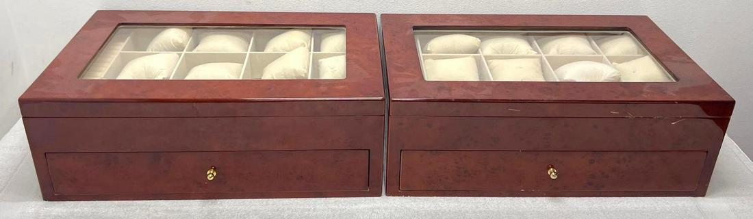 Two unmarked wrist watch and ring display storage cases (1 of 9)
