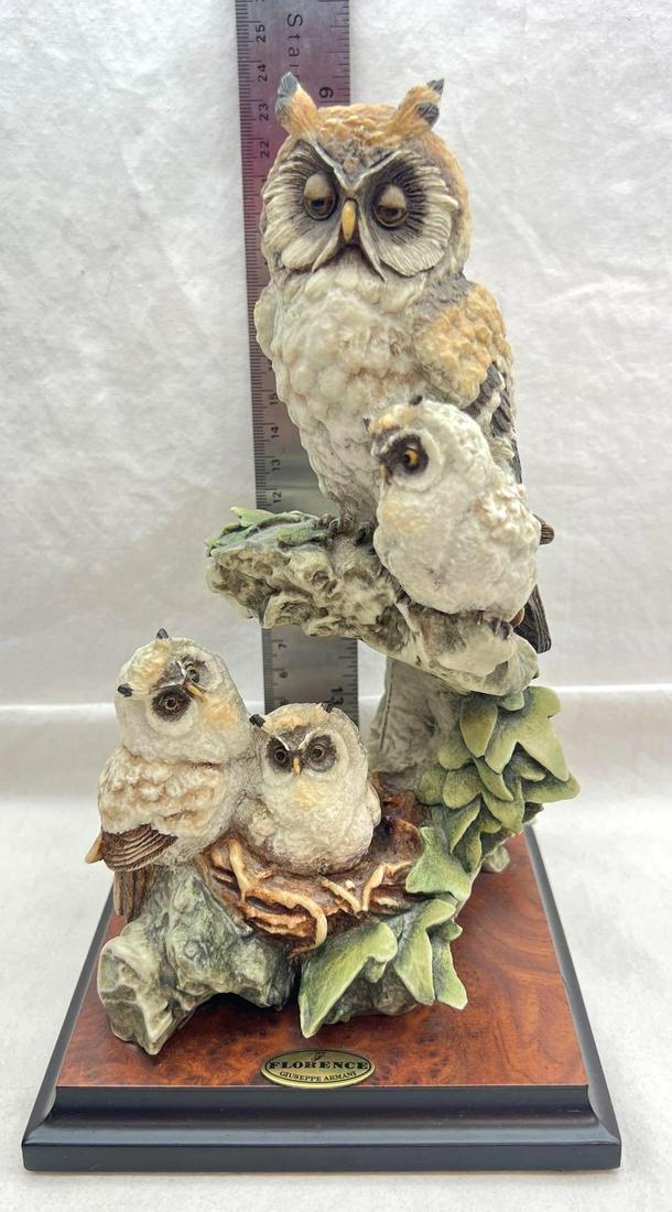 Florence Giuseppe Armani Owls On Nest Collector Statue (1 of 6)
