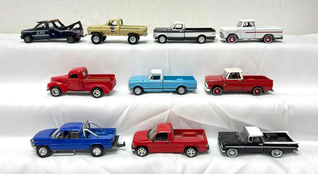 Ten 1/64 die-cast Greenlight and Johnny Lightning pickup tow trucks El Camino (1 of 10)