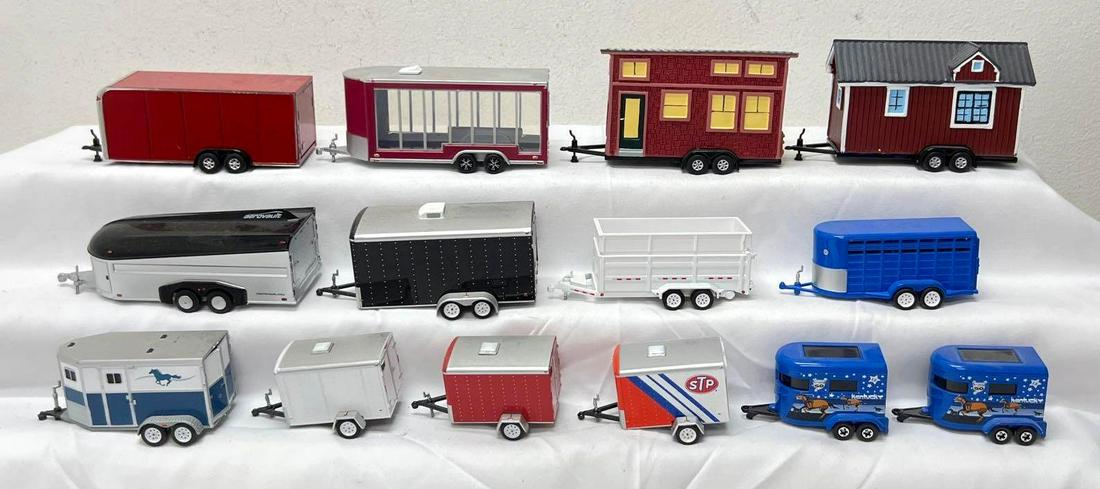 1/64 Greenlight die-cast trailers utility tip-up dump car hauler horse MORE (1 of 13)