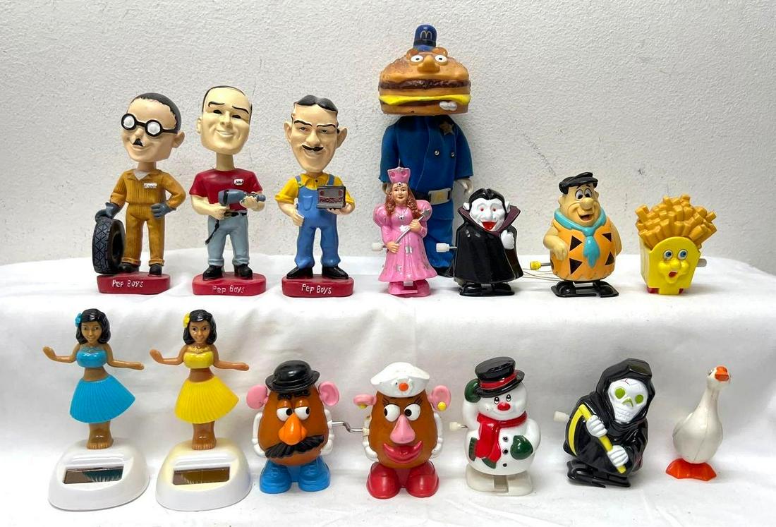Large group of toy windup walkers Officer BigMac PepBoys bobble heads MORE (1 of 15)