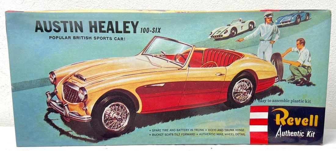 Revell H-1217 Austin Healey 100-Six unbuilt complete parts on sprue in box (1 of 7)