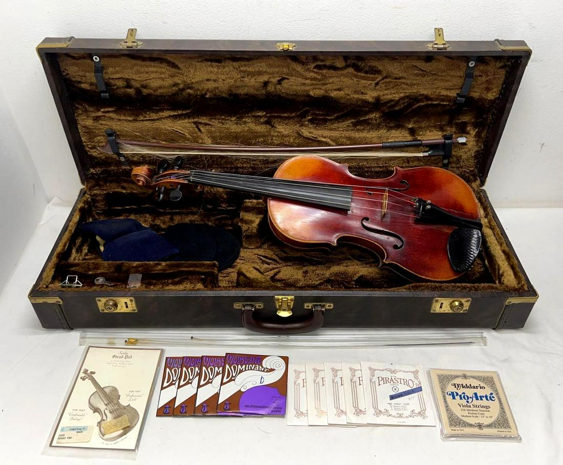 15.5 inch Viola in nicer hard case Stradivarius label (1 of 20)