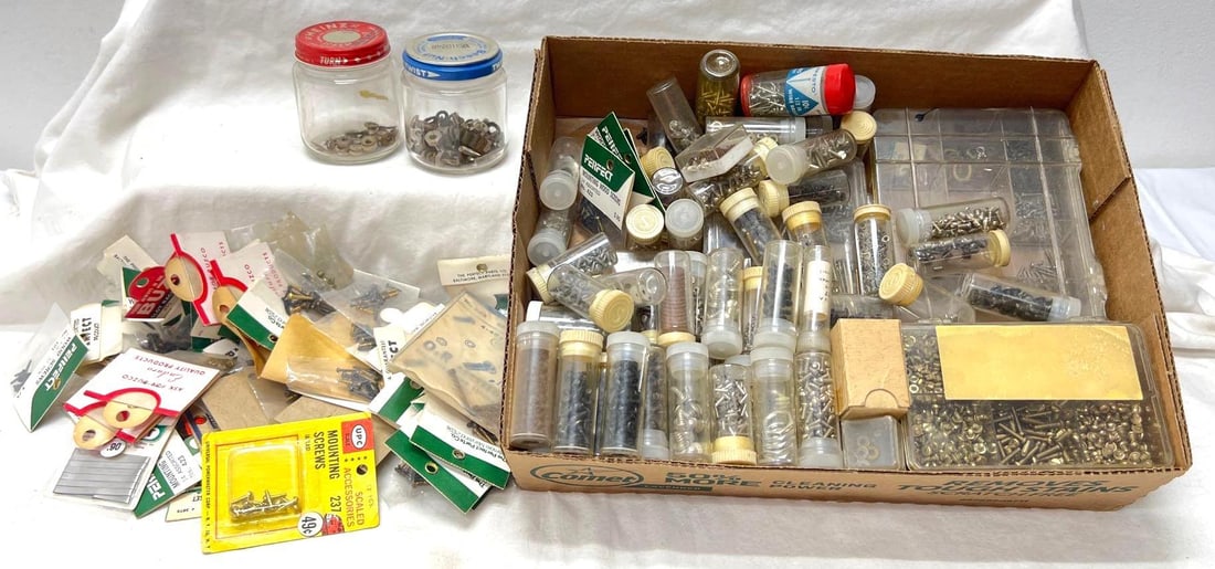 Huge amount of Perfect nuts bolts screws washers bushings NOS in packets (1 of 16)