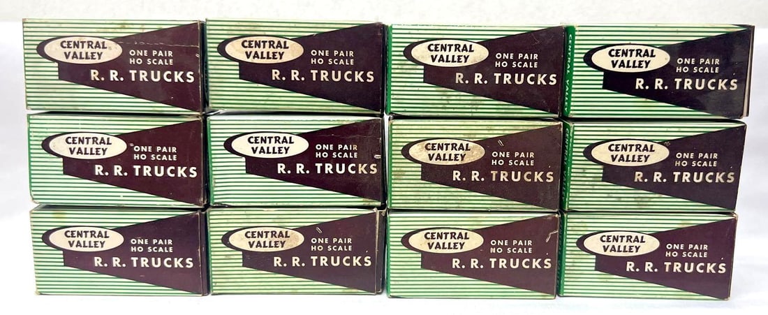 HO Scale Central Valley T-39 T-52 T-53 T-56 R.R. Trucks NOS 12 pair box (1 of 6)