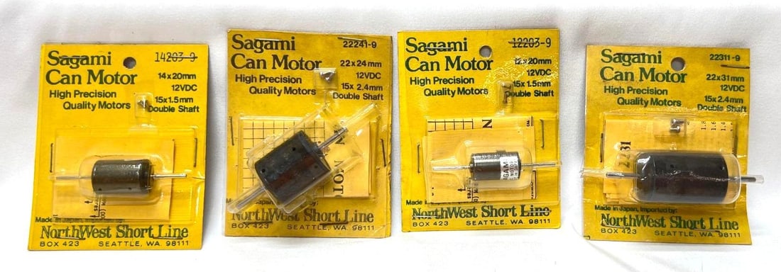 Four HO Scale Sagami Can Motors NOS New Old Stock MOC (1 of 5)