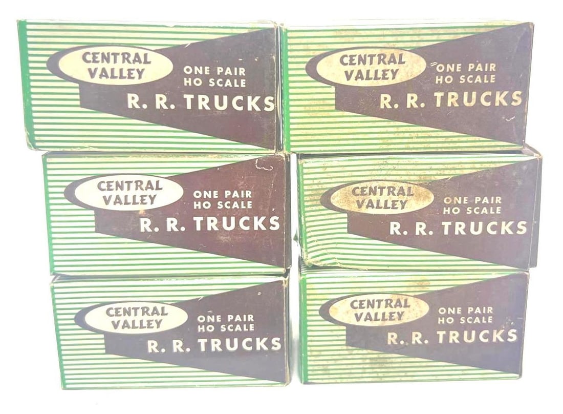 Six pairs Central Valley HO Scale T-25 4-wheel passenger trucks NOS (1 of 3)
