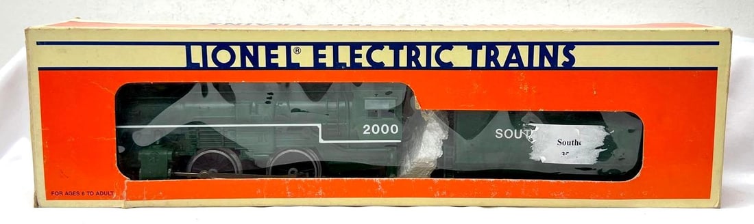 Modern Era Lionel O Gauge 18711 Southern 2-4-0 steam in original box: Modern Era Lionel O Gauge 18711 Southern 2-4-0 steam locomotive with operating headlight in original box, C8 light run time. Box shows mild wear and tears, price stickers removal, fairly square and fa
