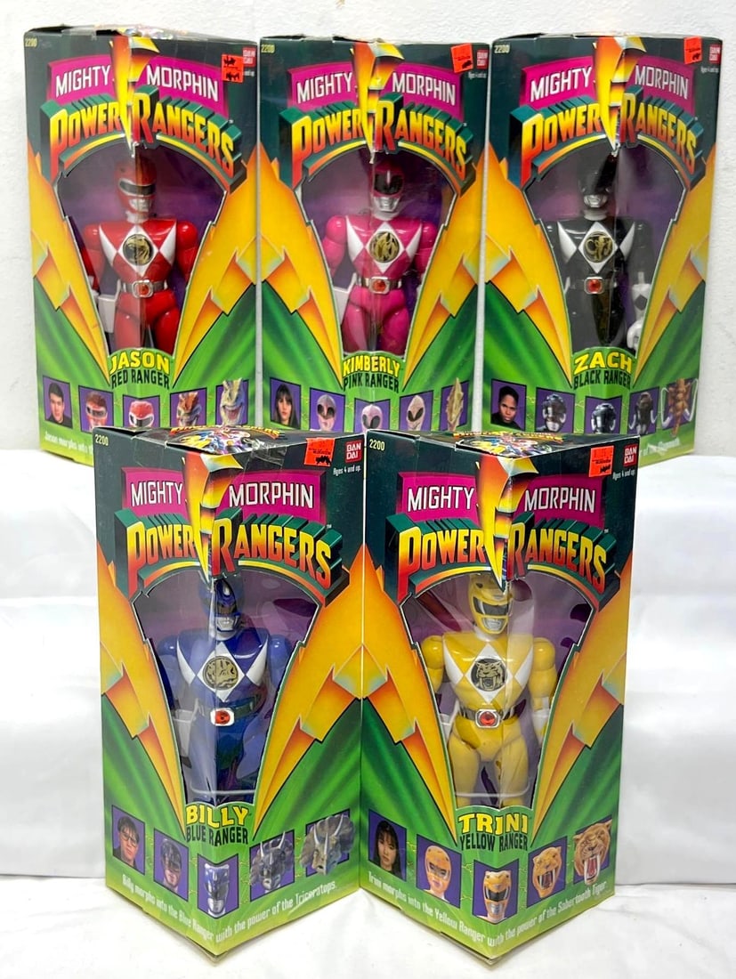 Five 1993 Mighty Morphin Power Rangers NIB (1 of 11)