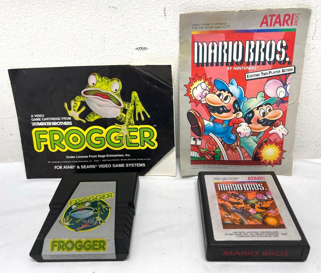 Two Atari Game Cartridge Mario Bros and Frogger (1 of 4)