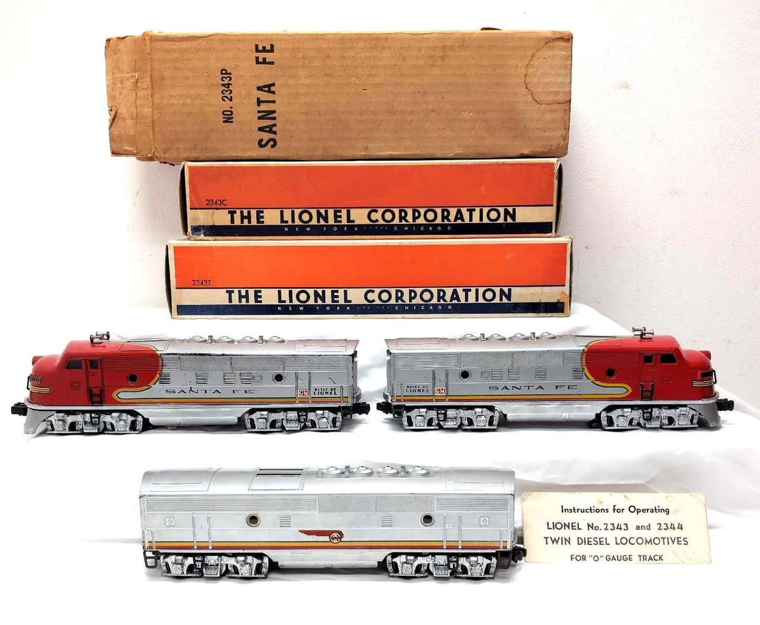 Postwar Lionel O Gauge 2343P 2343C 2343T Santa Fe in box (1 of 6)