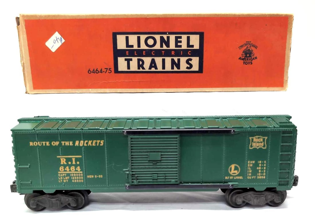 Postwar Lionel O Gauge 6464-75 R.I. box car in box (1 of 6)