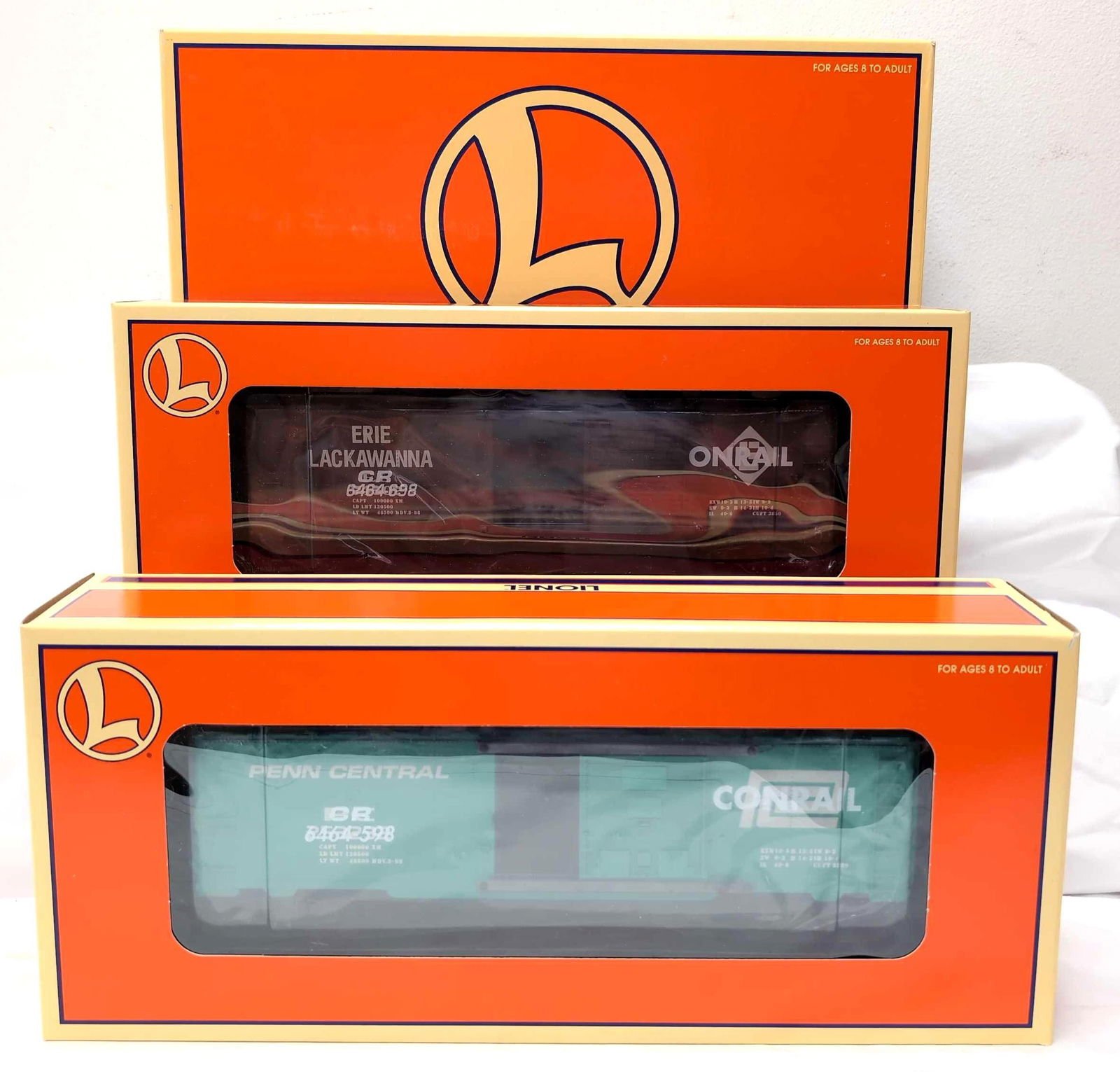 Modern Lionel O Gauge 21756 6464 Overstamped boxcar set in box (1 of 4)