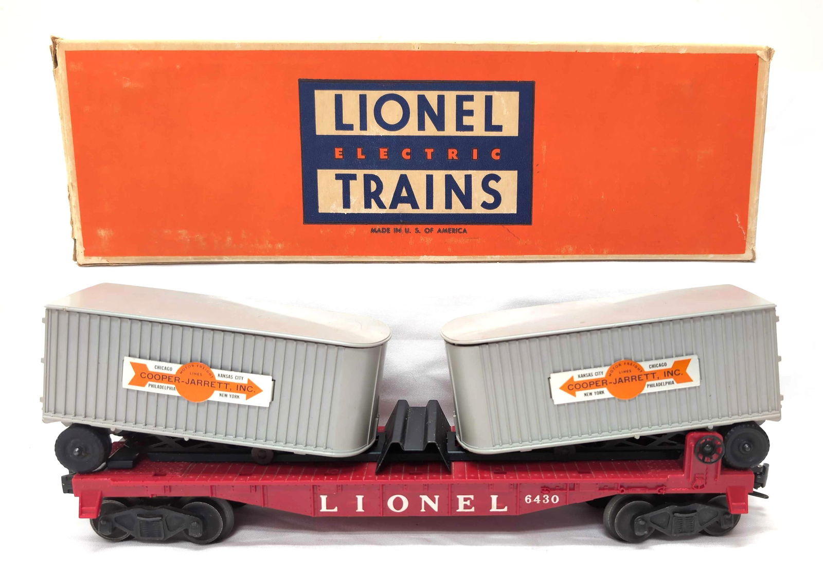 Postwar Lionel O Gauge 6430 Trailer Flat Car in box (1 of 7)
