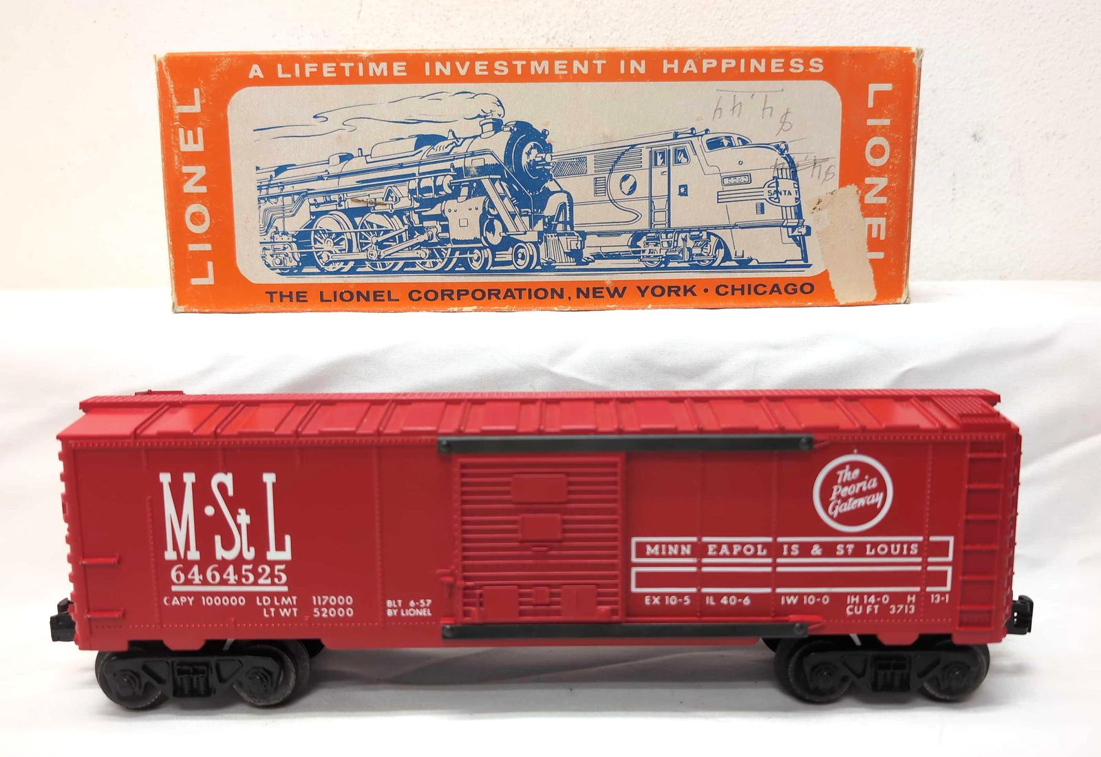 Postwar Lionel O Gauge 6464-525 MStL Box Car in box (1 of 6)