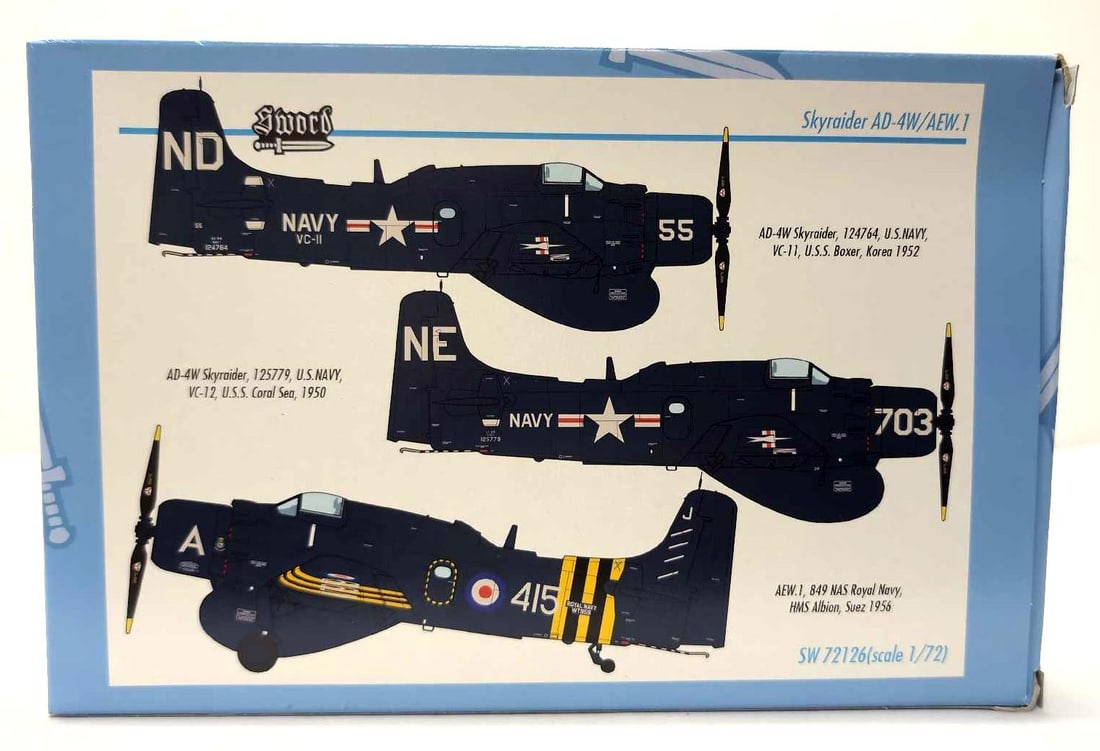 Sword 1:72 SW72126 AD-4W/Skyraider AEW.1 unbuilt kit in box (1 of 8)