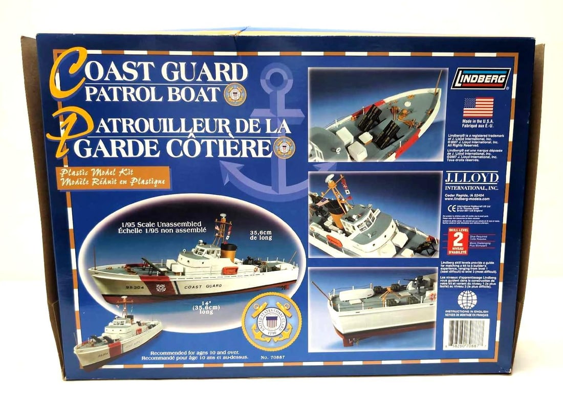 Lindberg 1:82 70887 Coast Guard Patrol Boat unbuilt in box (1 of 11)