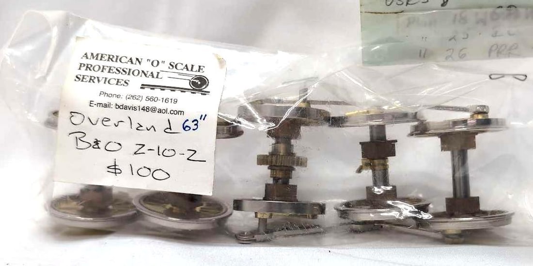 2-Rail brass O Scale Overland 63" drivers for 2-10-2 (1 of 4)