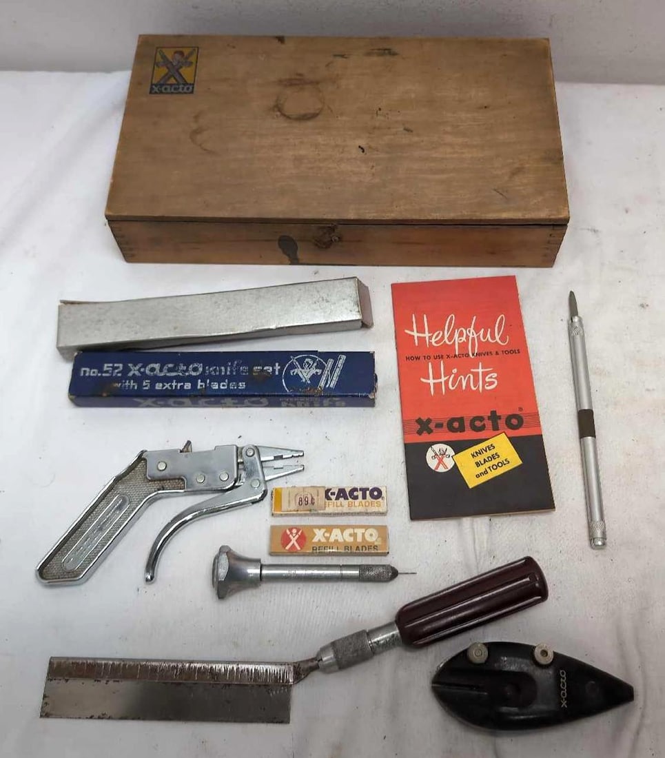 X-Acto knives blades tools wood box and More (1 of 12)