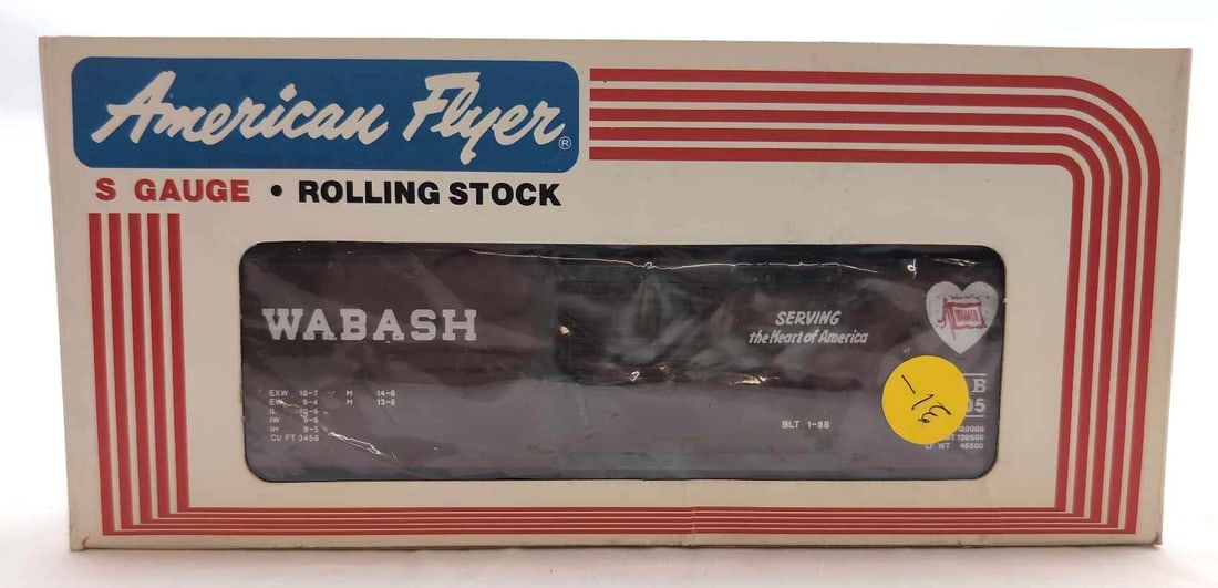 Modern American Flyer S Gauge 48305 Wabash box car in box (1 of 10)