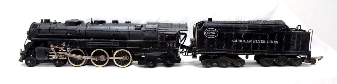 Postwar American Flyer S Gauge 322 NYC 4-6-4 steam loco and SIT tender (1 of 6)