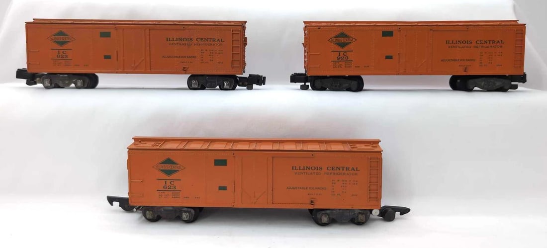 Postwar American Flyer S Gauge 623 623 923 IC Illinois Central reefers (1 of 5)