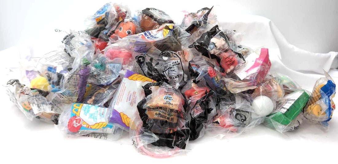 McDonalds Happy Meal Burger King Wendy's Subway: McDonalds Happy Meal Burger King Wendy's Subway children's promotional toys in original packages. Fifty plus McDonalds toys of various genres, all are factory sealed, included are a few with opened pa