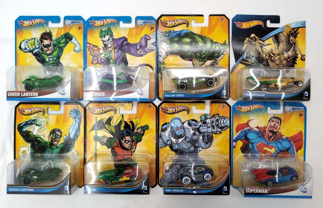 Hot Wheels MOC Lot Of Eight DC Universe Comics Superman Robin Hawkman and More (1 of 9)