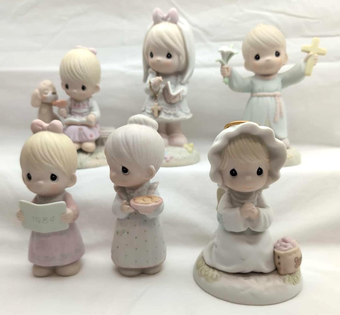 Precious Moments 6 Loving Is Sharing Hallelujah For The Cross and More: Precious Moments lot of six Loving Is Sharing, Hallelujah For The Cross and More. This lot includes; This Day Has Been Made In Heaven 523496, Hallelujah For The Cross 532002, May You Have The Sweetest
