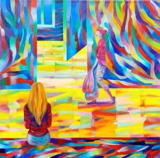 Quiet Moment in the City: Serene moment in the city, Original Artwork by MJ Yunko Materials & Techniques: Oil on Canvas