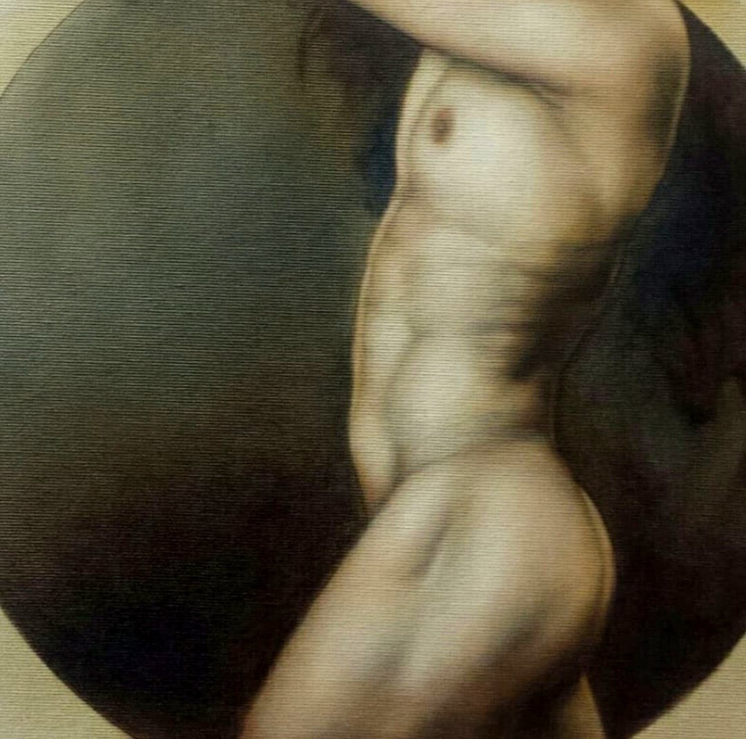 Nudo Maschile (Male Nude): Artist: Sonia Nardocci, Italian Artist. Sonia Nardocci was born on 1964 in Rome, where she lives and works. A painter who has always lived by loving art, she attended the Academy of Fine Arts in Rome 